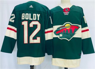 Adidas Minnesota Wild #12 Matt Boldy Green Authentic Stitched NHL jersey