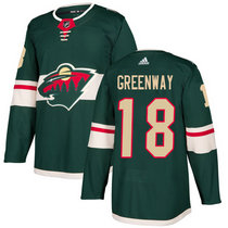 Adidas Minnesota Wild #18 Jordan Greenway Green Home Authentic Stitched NHL jersey