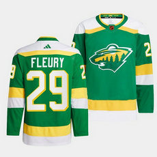 Adidas Minnesota Wild #29 Marc-Andre Fleury Green 2022-23 Reverse Retro Authentic Stitched NHL jersey