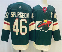 Adidas Minnesota Wild #46 Jared Spurgeon Green Authentic Stitched NHL Jerseys