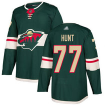 Adidas Minnesota Wild #77 Brad Hunt Green Home Authentic Stitched NHL jersey