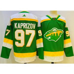 Adidas Minnesota Wild #97 Kirill kaprizov Green 2022-23 Reverse Retro Authentic Stitched NHL jersey