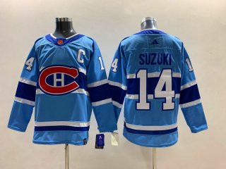 Adidas Montreal Canadiens #14 Nick Suzuki Light blue 2022-23 Reverse Retro Authentic Stitched NHL jersey