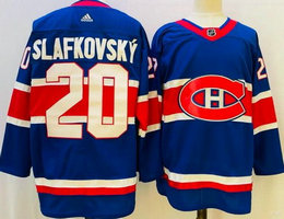 Adidas Montreal Canadiens #20 Juraj Slafkovsky Blue Authentic Stitched NHL Jerseys