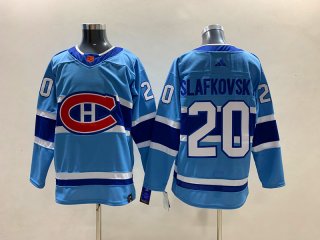 Adidas Montreal Canadiens #20 Juraj Slafkovsky Light blue 2022-23 Reverse Retro Authentic Stitched NHL jersey