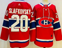 Adidas Montreal Canadiens #20 Juraj Slafkovsky Red Authentic Stitched NHL Jerseys
