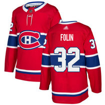 Adidas Montreal Canadiens #32 Christian Folin Red Home Authentic Stitched NHL jersey