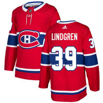 Adidas Montreal Canadiens #39 Charlie Lindgren Red Home Authentic Stitched NHL jersey