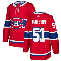 Adidas Montreal Canadiens #51 Gustav Olofsson Red Home Authentic Stitched NHL jersey