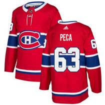 Adidas Montreal Canadiens #63 Matthew Peca Red Home Authentic Stitched NHL jersey