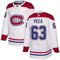 Adidas Montreal Canadiens #63 Matthew Peca White Authentic Stitched NHL jersey