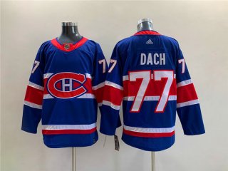 Adidas Montreal Canadiens #77 Kirby Dach Blue Authentic Stitched NHL jersey