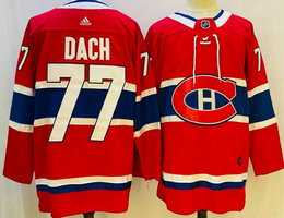 Adidas Montreal Canadiens #77 Kirby Dach Red Authentic Stitched NHL Jerseys
