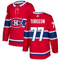 Adidas Montreal Canadiens #77 Pierre Turgeon Red Home Authentic Stitched NHL jersey