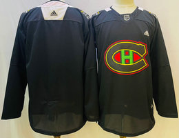 Adidas Montreal Canadiens Blank Black history night Authentic Stitched NHL jersey