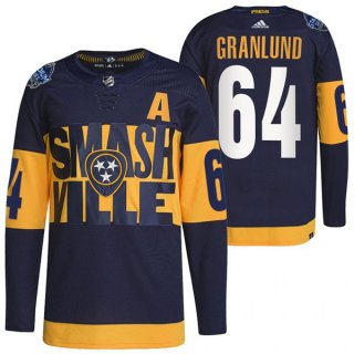 Adidas Nashville Predators #64 Mikael Granlund Black 2022 Stadium Series Authentic Stitched NHL jersey