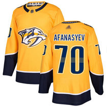 Adidas Nashville Predators #70 Egor Afanasyev Gold Home Authentic Stitched NHL Jersey