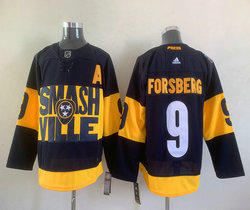 Adidas Nashville Predators #9 Filip Forsberg Black Stadium Series Authentic Stitched NHL Jersey