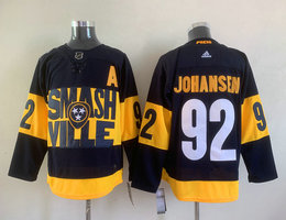 Adidas Nashville Predators #92 Ryan Johansen Black Stadium Series Authentic Stitched NHL Jersey