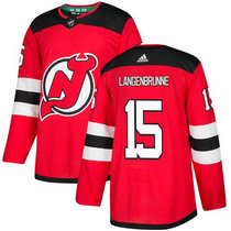 Adidas New Jersey Devils #15 Jamie Langenbrunner Red Home Authentic Stitched NHL jersey