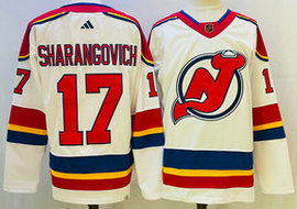 Adidas New Jersey Devils #17 Yegor Sharangovich White 2022-23 Reverse Retro Authentic Stitched NHL jersey