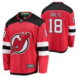 Adidas New Jersey Devils #18 Alexander Holtz Red 2020 NHL Draft Authentic Stitched NHL jersey