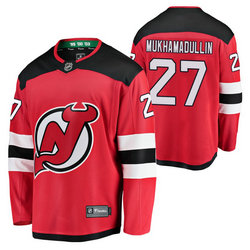 Adidas New Jersey Devils #27 Shakir Mukhamadullin Red 2020 NHL Draft Authentic Stitched NHL jersey