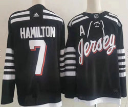 Adidas New Jersey Devils #7 Dougie Hamilton Black Third Authentic Stitched NHL jersey
