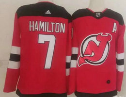 Adidas New Jersey Devils #7 Dougie Hamilton Red Authentic Stitched NHL jersey