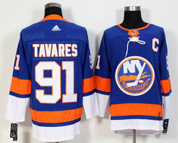 Adidas New York Islanders #91 John Tavares Royal Blue Authentic Stitched NHL jersey