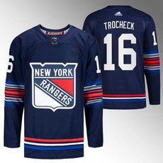Adidas New York Rangers #16 Vincent Trocheck 2024 Dark Blue Authentic Stitched NHL Jersey