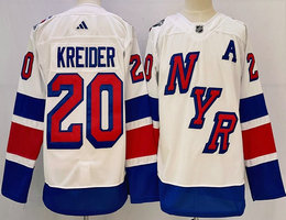 Adidas New York Rangers #20 Chris Kreider White 2023-2024 Stadium Series Stitched Jersey