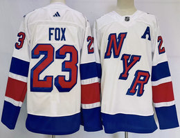Adidas New York Rangers #23 Adam Fox White 2023-2024 Stadium Series Stitched Jersey
