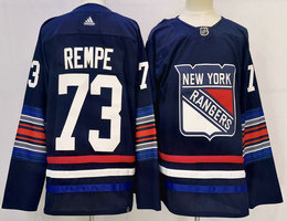 Adidas New York Rangers #73 Matt Rempe 2024 Dark Blue Authentic Stitched NHL Jersey