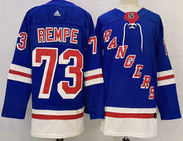 Adidas New York Rangers #73 Matt Rempe Blue Authentic Stitched NHL Jersey