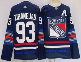 Adidas New York Rangers #93 Mika Zibanejad 2024 Dark Blue Authentic Stitched NHL Jersey