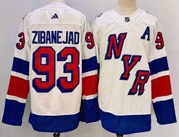 Adidas New York Rangers #93 Mika Zibanejad White 2023-2024 Stadium Series Stitched Jersey