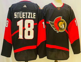 Adidas Ottawa Senators #18 Tim Stutzle 2022-23 Reverse Retro Authentic Stitched NHL jersey