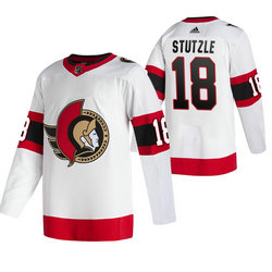 Adidas Ottawa Senators #18 Tim Stutzle Road White 2020 NHL Draft Authentic Stitched NHL Jersey