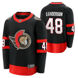 Adidas Ottawa Senators #48 Jake Sanderson Black 2020 NHL Draft Authentic Stitched NHL Jersey
