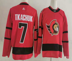 Adidas Ottawa Senators #7 Brady Tkachuk 2021 Red Reverse Retro Authentic Stitched NHL jersey