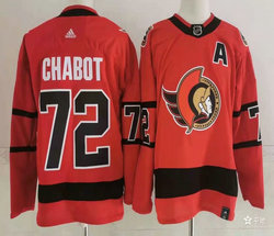 Adidas Ottawa Senators #72 Thomas Chabot 2021 Red Reverse Retro Authentic Stitched NHL jersey