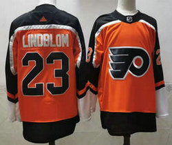 Adidas Philadelphia Flyers #23 Oskar Lindblom 2021 Orange Reverse Retro Authentic Stitched NHL jersey