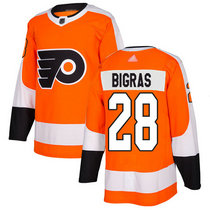 Adidas Philadelphia Flyers #28 Chris Bigras Orange Home Authentic Stitched NHL jersey