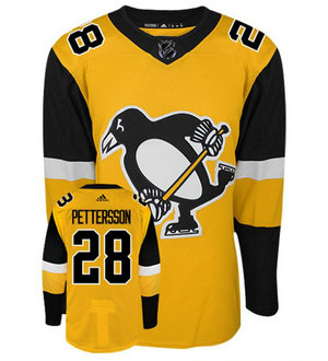 Adidas Pittsburgh Penguins #28 Marcus Pettersson Gold Authentic Stitched NHL Jersey