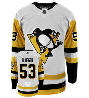 Adidas Pittsburgh Penguins #53 Teddy Blueger White Authentic Stitched NHL Jersey