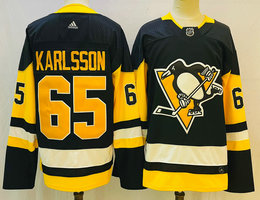 Adidas Pittsburgh Penguins #65 Erik Karlsson Black Authentic Stitched NHL jersey