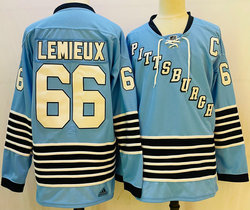 Adidas Pittsburgh Penguins #66 Mario Lemieux Blue 2022 Authentic Stitched NHL Jersey