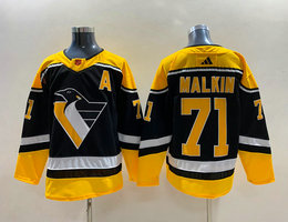 Adidas Pittsburgh Penguins #71 Evgeni Malkin Black 2022-23 Reverse Retro Authentic Stitched NHL jersey