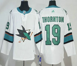 Adidas San Jose Sharks #19 Joe Thornton White Authentic Stitched NHL jersey